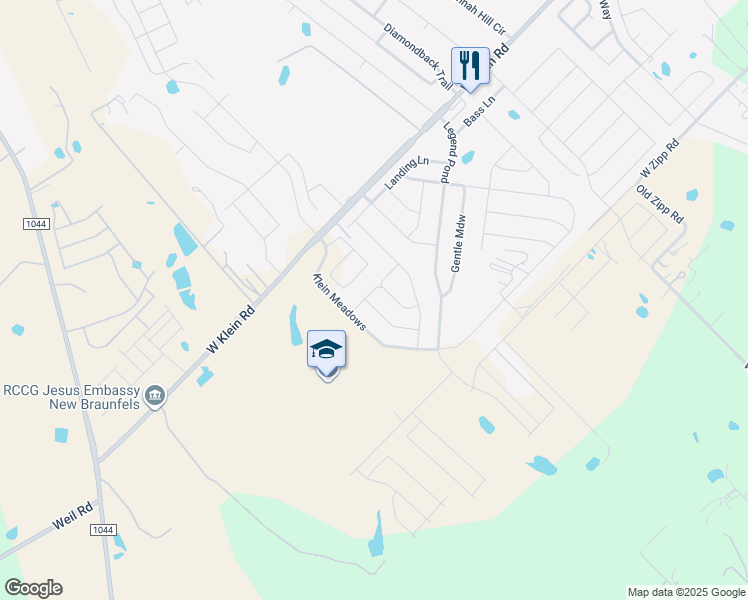 map of restaurants, bars, coffee shops, grocery stores, and more near 4209 Gale Meadows in New Braunfels