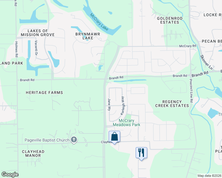 map of restaurants, bars, coffee shops, grocery stores, and more near 3423 Hardley Meadow Court in Richmond