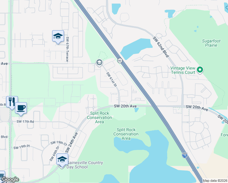 map of restaurants, bars, coffee shops, grocery stores, and more near 1206 Southwest 61 Terrace in Gainesville