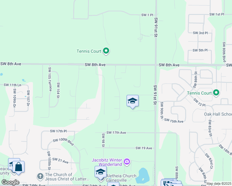 map of restaurants, bars, coffee shops, grocery stores, and more near 1122 Southwest 96th Street in Gainesville