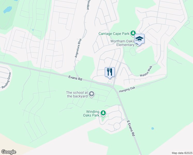 map of restaurants, bars, coffee shops, grocery stores, and more near 5510 Southern Oaks in San Antonio