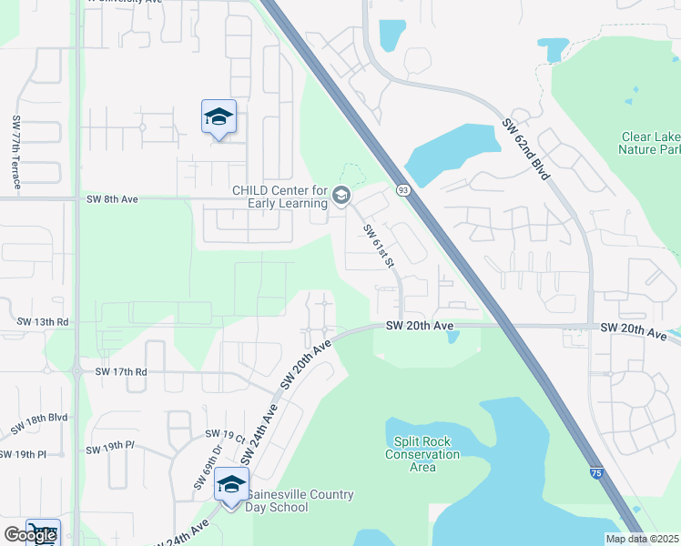 map of restaurants, bars, coffee shops, grocery stores, and more near 1110 Southwest 62nd Terrace in Gainesville