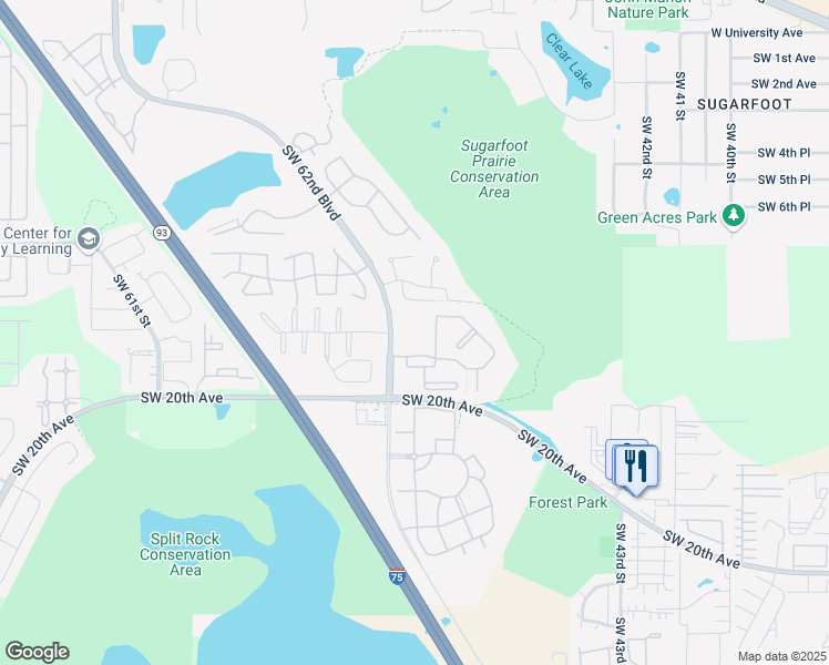 map of restaurants, bars, coffee shops, grocery stores, and more near 1055 Southwest 13th Place in Gainesville