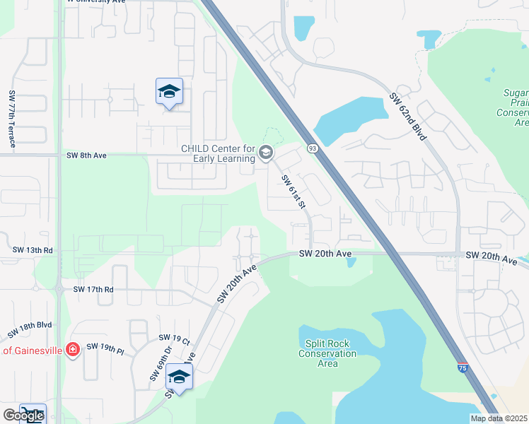 map of restaurants, bars, coffee shops, grocery stores, and more near 1110 Southwest 62nd Terrace in Gainesville