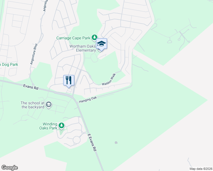 map of restaurants, bars, coffee shops, grocery stores, and more near 21501 Riverton Rise in San Antonio