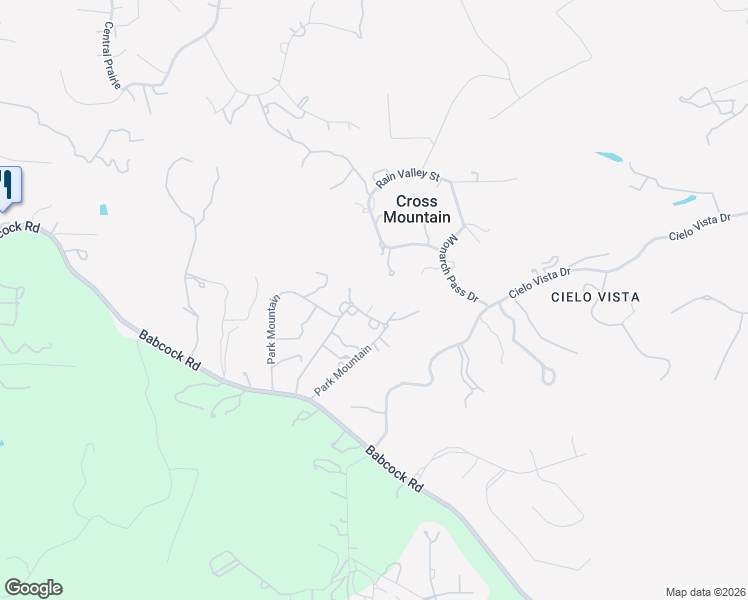 map of restaurants, bars, coffee shops, grocery stores, and more near 18 Park Mountain in San Antonio