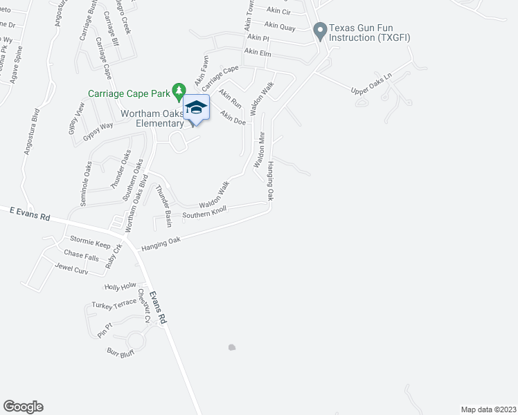 map of restaurants, bars, coffee shops, grocery stores, and more near 5950 Southern Knoll in San Antonio