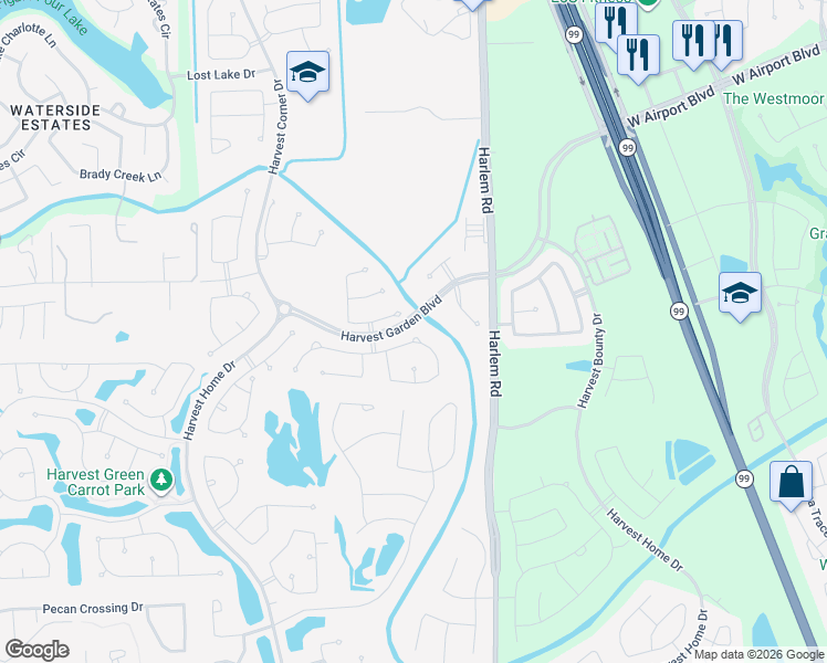 map of restaurants, bars, coffee shops, grocery stores, and more near 715 Butterfly Garden Trail in Richmond