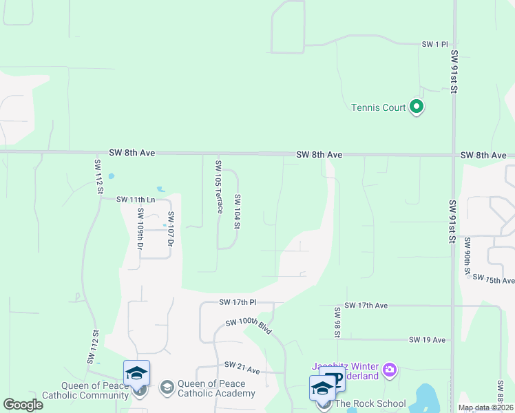 map of restaurants, bars, coffee shops, grocery stores, and more near 1017 Southwest 104th Street in Gainesville