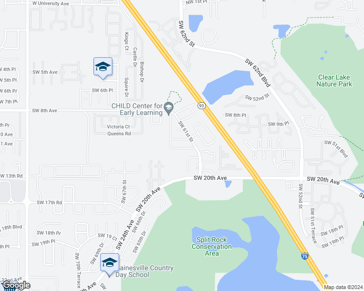 map of restaurants, bars, coffee shops, grocery stores, and more near 6124 Southwest 10th Place in Gainesville