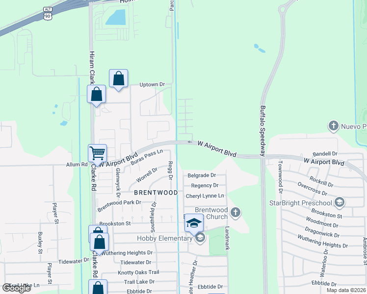 map of restaurants, bars, coffee shops, grocery stores, and more near 12731 Sandbur Valley Way in Houston