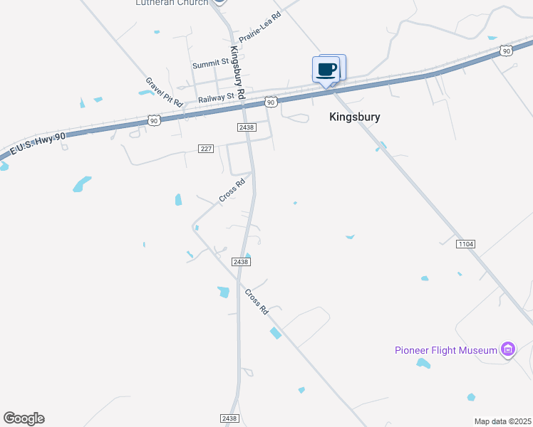 map of restaurants, bars, coffee shops, grocery stores, and more near 6785 Farm to Market Road 2438 in Kingsbury