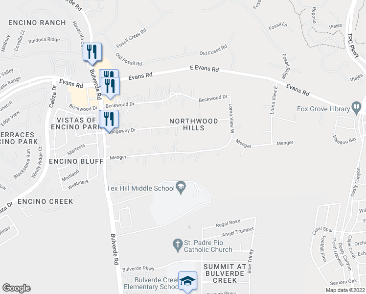 map of restaurants, bars, coffee shops, grocery stores, and more near 3881 Menger in San Antonio