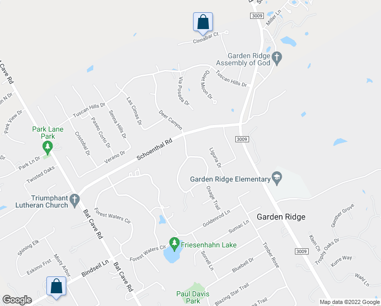 map of restaurants, bars, coffee shops, grocery stores, and more near 21401 Fairview Circle in Garden Ridge
