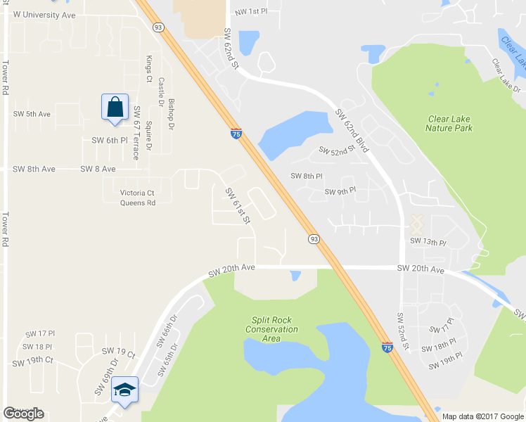 map of restaurants, bars, coffee shops, grocery stores, and more near 1025 Southwest 60th Terrace in Gainesville