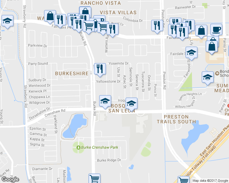 map of restaurants, bars, coffee shops, grocery stores, and more near 4503 Navajo Street in Pasadena