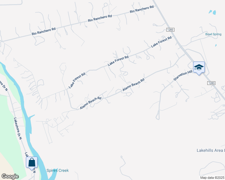 map of restaurants, bars, coffee shops, grocery stores, and more near 792 Alamo Beach Road in Pipe Creek