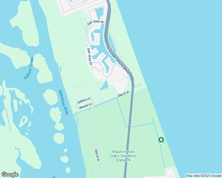 map of restaurants, bars, coffee shops, grocery stores, and more near 94 Las Casitas Boulevard in Palm Coast