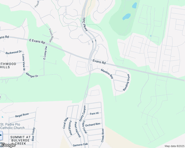 map of restaurants, bars, coffee shops, grocery stores, and more near 4506 Manitou Bay in San Antonio