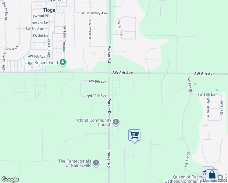 map of restaurants, bars, coffee shops, grocery stores, and more near 1068 Southwest 120th Drive in Gainesville