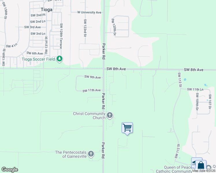 map of restaurants, bars, coffee shops, grocery stores, and more near 1068 Southwest 120th Drive in Gainesville