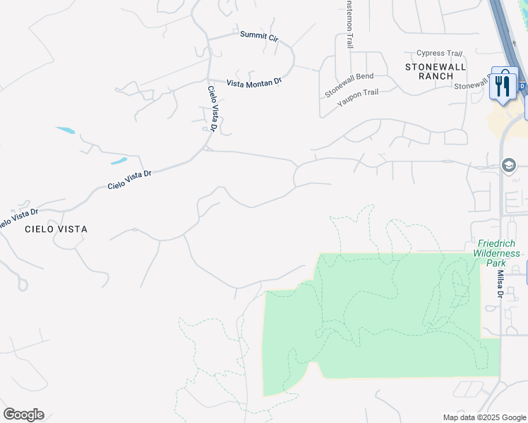 map of restaurants, bars, coffee shops, grocery stores, and more near 7906 Winecup Hill in San Antonio