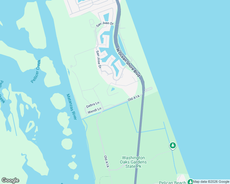 map of restaurants, bars, coffee shops, grocery stores, and more near 94 Las Casitas Boulevard in Palm Coast