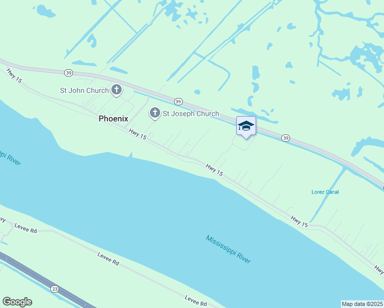 map of restaurants, bars, coffee shops, grocery stores, and more near 131 Miller Lane in Plaquemines Parish