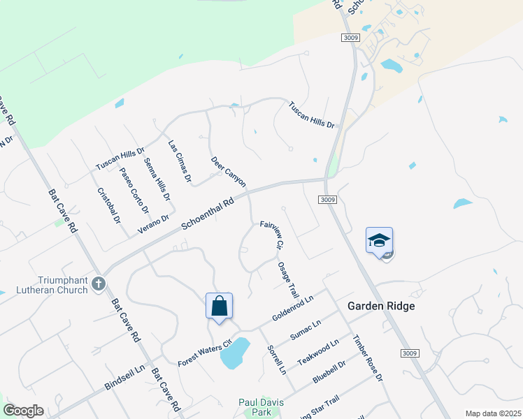map of restaurants, bars, coffee shops, grocery stores, and more near 21401 Fairview Circle in Garden Ridge