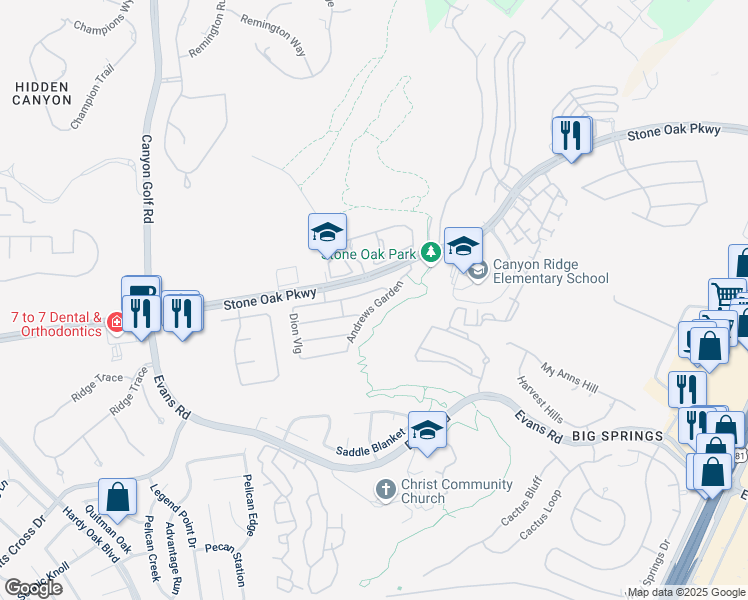 map of restaurants, bars, coffee shops, grocery stores, and more near in San Antonio