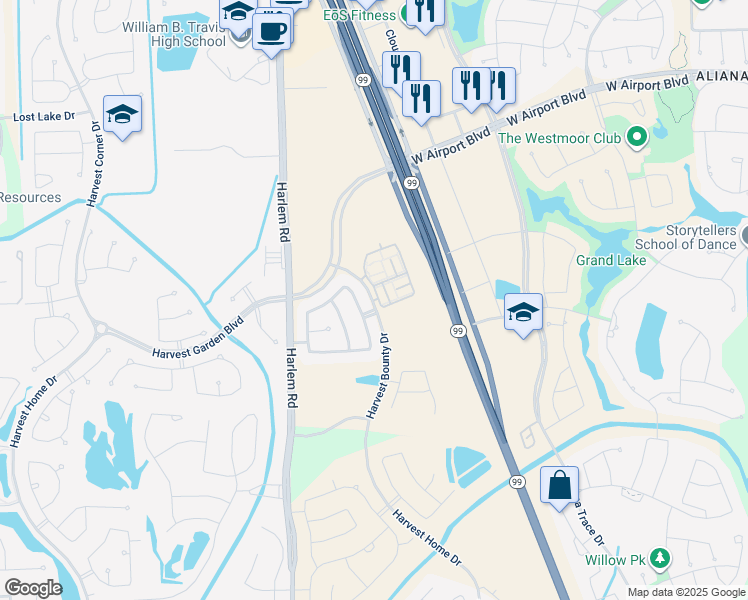 map of restaurants, bars, coffee shops, grocery stores, and more near West Airport Boulevard in Richmond
