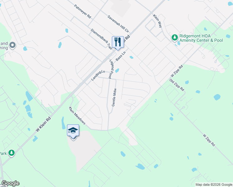 map of restaurants, bars, coffee shops, grocery stores, and more near 3939 Gentle Meadow in New Braunfels