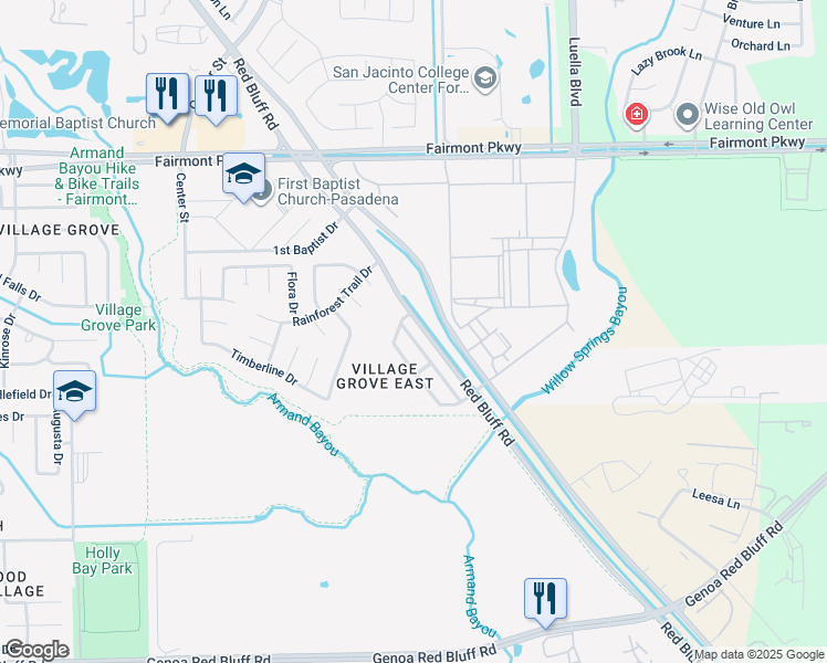 map of restaurants, bars, coffee shops, grocery stores, and more near 4414 Arbor Lane in Pasadena