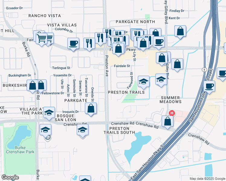 map of restaurants, bars, coffee shops, grocery stores, and more near 4315 Fairway St in Pasadena