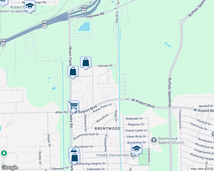 map of restaurants, bars, coffee shops, grocery stores, and more near 4122 Inkberry Valley Lane in Houston