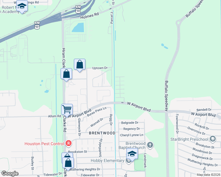 map of restaurants, bars, coffee shops, grocery stores, and more near 4102 Inkberry Valley Lane in Houston