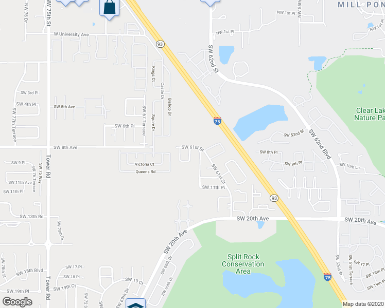 map of restaurants, bars, coffee shops, grocery stores, and more near 819 Southwest 63rd Terrace in Gainesville