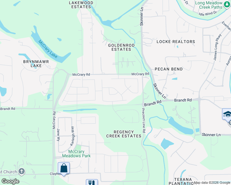 map of restaurants, bars, coffee shops, grocery stores, and more near 4152-4426 McCrary Road in Richmond