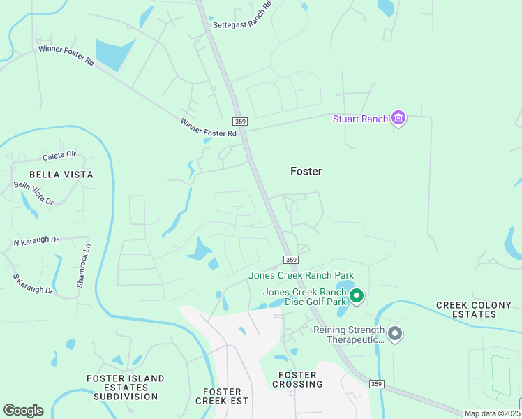 map of restaurants, bars, coffee shops, grocery stores, and more near 8013 1/2 Farm to Market 359 in Richmond