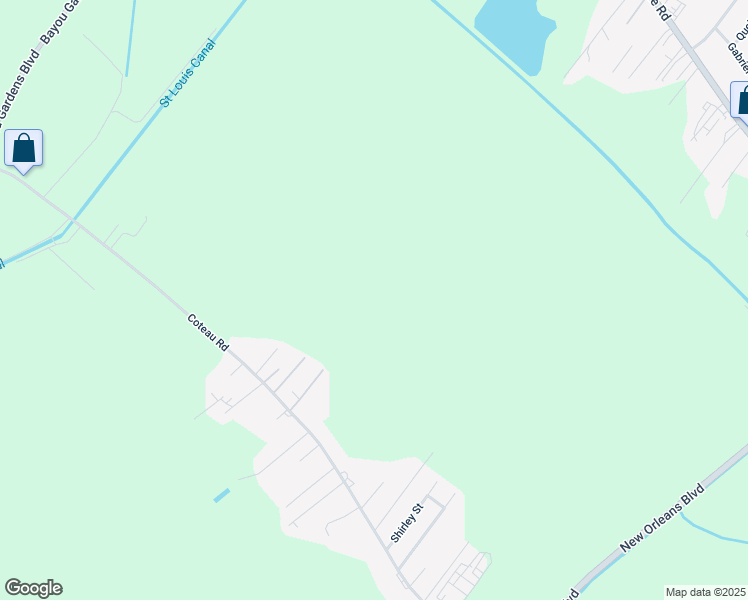 map of restaurants, bars, coffee shops, grocery stores, and more near 2154 Coteau Road in Houma
