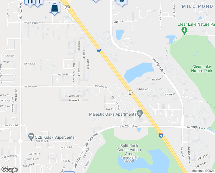 map of restaurants, bars, coffee shops, grocery stores, and more near 6284 Southwest 8 Place in Gainesville