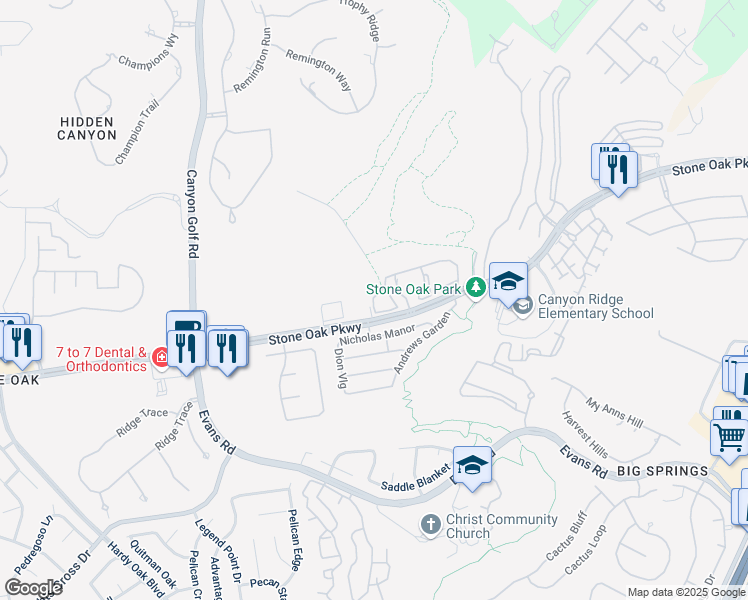 map of restaurants, bars, coffee shops, grocery stores, and more near in San Antonio