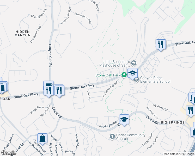 map of restaurants, bars, coffee shops, grocery stores, and more near in San Antonio