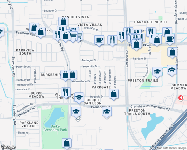 map of restaurants, bars, coffee shops, grocery stores, and more near 4323 Aztec Street in Pasadena