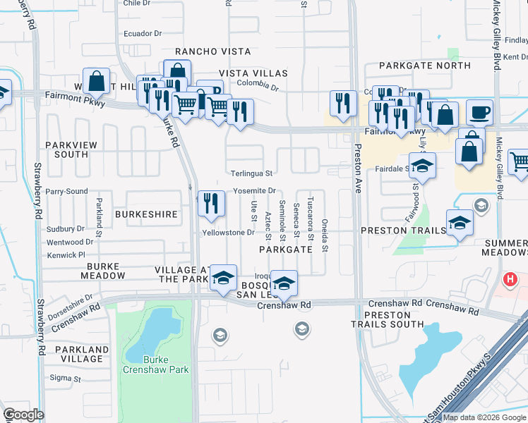 map of restaurants, bars, coffee shops, grocery stores, and more near 4207 Aztec Street in Pasadena