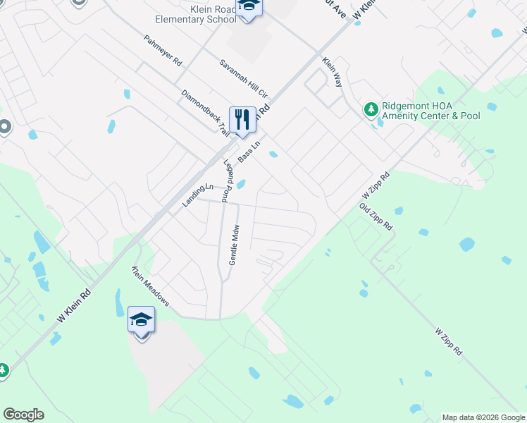 map of restaurants, bars, coffee shops, grocery stores, and more near 4575 Legend Spirit in New Braunfels