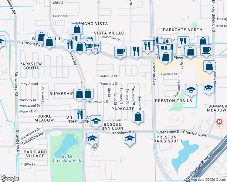 map of restaurants, bars, coffee shops, grocery stores, and more near 4207 Aztec Street in Pasadena