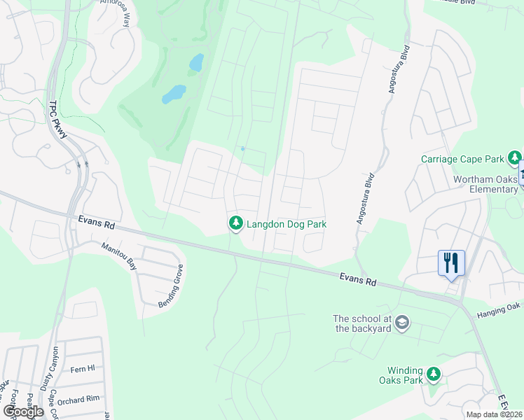 map of restaurants, bars, coffee shops, grocery stores, and more near 23201-23299 Cibolo Vista in San Antonio