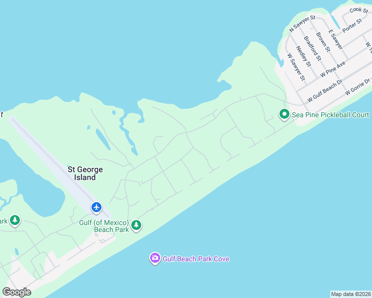 map of restaurants, bars, coffee shops, grocery stores, and more near 1484 Blueberry Road in Saint George Island