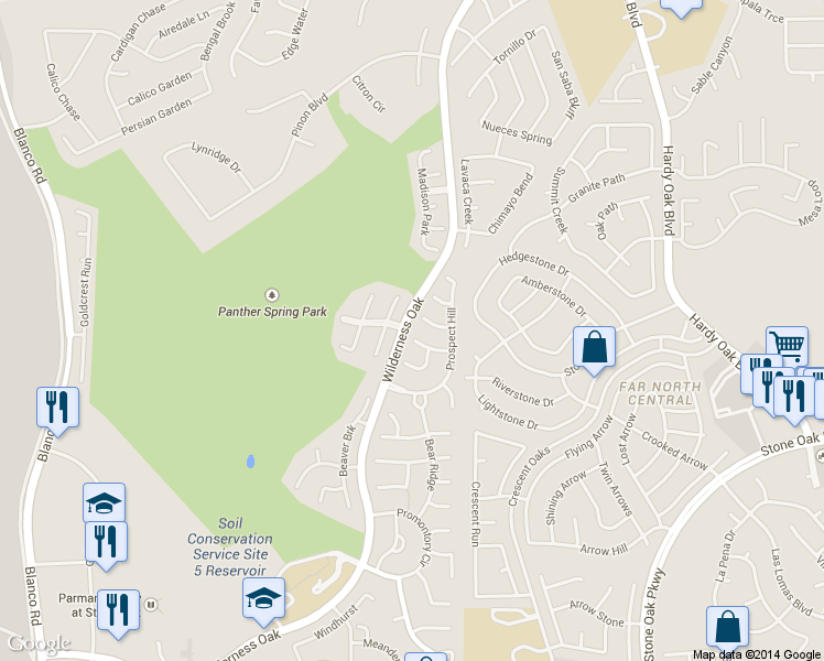 map of restaurants, bars, coffee shops, grocery stores, and more near 635 Rexton Lane in San Antonio